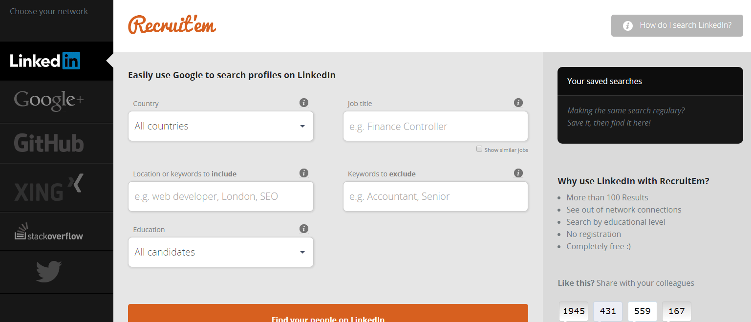 Moteur de recherche Recruitem