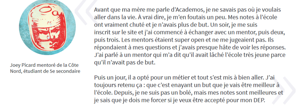 Témoignage Academos